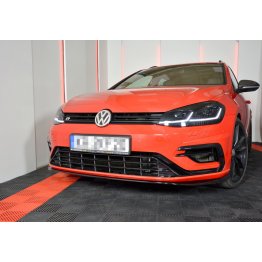 Накладка сплиттер на передний бампер Вар6 на Volkswagen Golf VII R рестайл